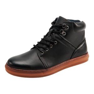 Arkbird Men's Casual Mid Top Black Leather Oxford Lace Up Sneaker Boots Size 10